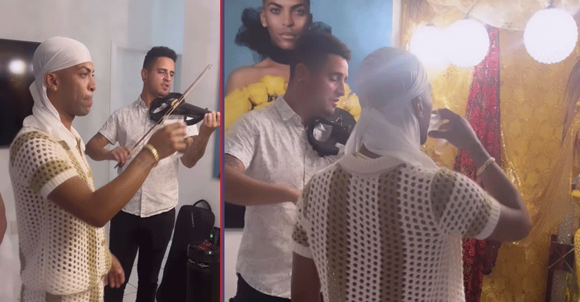 Famoso influencer de Miami Oyacito Rey de Reyes dedica violín para Oshún